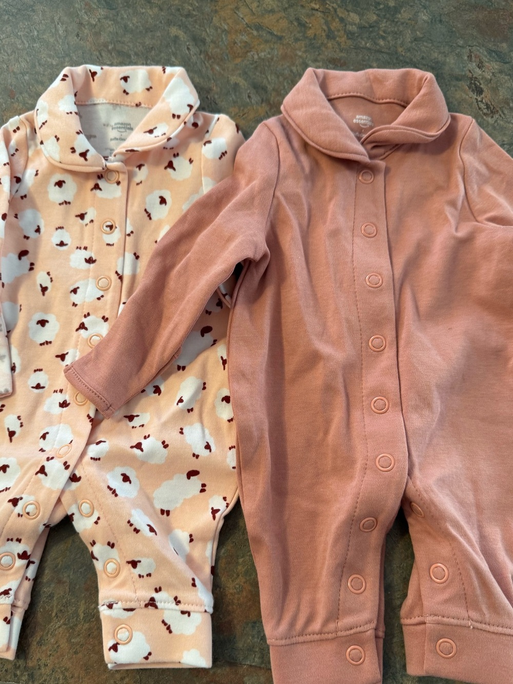 Baby Girls' Dusty Rose and Blush One-Piece Footies - 2-Pack preemie NWOT